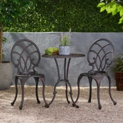 Syemin Patio Seating Sets Outdoor, Featuring Unique Design, Ideal For Chats, Perfect For Gardens, Living Spaces, Black, 17.5"*19.5"*36.5"