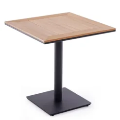 Syemin Patio Side Table, Patio Table Outdoor Dining Table Set, Wood Top Outdoor Furniture Square Table For Lawn, Poolside, Black, 27.6"*27.6"*29.1" -Furniture GUEST bfddb18b 2aa2 4c6a 924d d59f611882ff