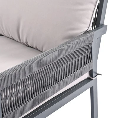 Syemin Patio Seating Sets, Sophisticated Seating Set, Add Elegance Outdoor Space, Perfect For Leisurely Garden Retreats, Gray, 48"*27.8"*30.1" 4 Syemin Patio Seating Sets, Sophisticated Seating Set, Add Elegance Outdoor Space, Perfect For Leisurely Garden Retreats, Gray, 48"*27.8"*30.1" - Image 4