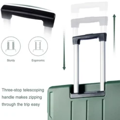 Syemin Luggage Hardshell Luggage, Lightweight Durable ABS Suitcases With Double Wheels, Expandable 24-inch Checked Luggage, Green, 15.9"*10.2"*25.8" -Furniture GUEST c0eefdf2 a295 41ec 942b 17af12c64f50