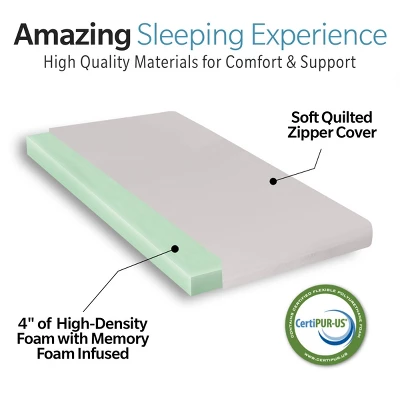 Syemin Camping Sleeping Pads Memory Foam Camping Mattress Pad, 4" Thick Sleeping Mat, Portable Roll Up Mattress, Camping Bed Pads, Gray, 63"*26"*4" 4 Syemin Camping Sleeping Pads Memory Foam Camping Mattress Pad, 4" Thick Sleeping Mat, Portable Roll Up Mattress, Camping Bed Pads, Gray, 63"*26"*4" - Image 4