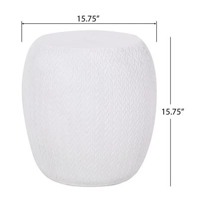 Syemin Patio End Tables Accent Side End Table For Outdoor And Indoor, Garden, Backyard Use, Special Design, White, 15.75"*15.75"*15.75" 3 Syemin Patio End Tables Accent Side End Table For Outdoor And Indoor, Garden, Backyard Use, Special Design, White, 15.75"*15.75"*15.75" - Image 3