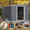 Syemin Deck Boxes,The Gardener's Retreat: Spacious Charcoal Shed,Perfect For Storing Gardening Essentials,Gray,143.4"*100.39"*76.38"