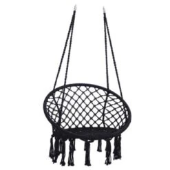 Syemin Patio Swings Black Swing, Hammock Chair Macrame Swing, Hanging Cotton Rope Hammock Swing Chair For Indoor And Outdoor, Black, 31.5"*23.6"*47.2" -Furniture GUEST c220557a ef73 4a2c 84c5 e7acf0d95091