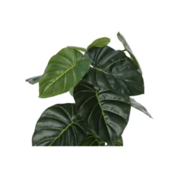 Syemin Artificial Plant Alocasia Indoor Faux Fake Table Greenery Potted Real Touch Decorative Green Leaves Black Pot, Green, 20"*20"*23.5" -Furniture GUEST c32f37b2 2f7f 4838 abec 177f531fe58f