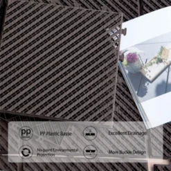 Syemin Carpet Tiles Interlocking Deck，Outdoor Or Indoor Flooring For Patio, Bancony, Pool Side，Backyard，Play Area，Brown, 36.6"*36.6"0.75"