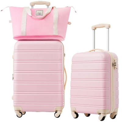 Syemin 3 PCS Bag And Luggage Sets, With Spinner Wheels And Zippers Lightweight Suitcase, For Business Trips And Travel, Pink, 15.8"*10.2"*24.5" 5 Syemin 3 PCS Bag And Luggage Sets, With Spinner Wheels And Zippers Lightweight Suitcase, For Business Trips And Travel, Pink, 15.8"*10.2"*24.5" - Image 5