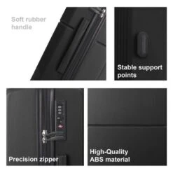 Syemin Luggage 3-Piece Luggage Set-20", 24", And 28" Suitcases With Silent Spinner Wheels Suitcase Sets Carry On Luggage, Black, 21.06"*11.81"*30.31" -Furniture GUEST c806f7db 3a04 42de 8313 d545c070c8b6