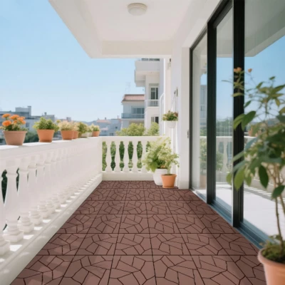 Syemin Carpet Tiles 44PCS Stone Style Patio Deck Tiles, Decking Tiles Floor Tile Indoor For Porch Poolside Balcony Backyard, Brown, 12"*12"*0.8" 4 Syemin Carpet Tiles 44PCS Stone Style Patio Deck Tiles, Decking Tiles Floor Tile Indoor For Porch Poolside Balcony Backyard, Brown, 12"*12"*0.8" - Image 4