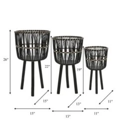 Syemin Planters Bamboo Planters For Indoor And Outdoor Round, Garden Decor, Decorative Plant Pots, Balcony, Black 19"*19"*30" 7 Syemin Planters Bamboo Planters For Indoor And Outdoor Round, Garden Decor, Decorative Plant Pots, Balcony, Black 19"*19"*30" -Furniture GUEST c83b6498 eb11 47fa b6d3 8f5d83718062