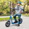 Syemin Kick Scooters Youth Scooter Front And Rear Caliper Dual Brakes Inflatable Front Wheel Ride On Toy For Age 5+, Blue, 47.25"*22.75"*33.5"