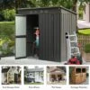 Syemin Deck Boxes Durable, Horizontal Compact Storage Shed For Garden, Backyard, Patio, Closet Deck Box, Green, 75.2"*47.44"*71.85"