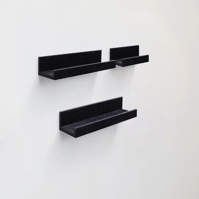 Syemin Decorative Wall Shelf Floating Shelves Wall Wood Decor Storage Shelves Wall Mounted Shelf Storage Hanging Shelf, Black, 18.11"*5.91"*1.97" 2 Syemin Decorative Wall Shelf Floating Shelves Wall Wood Decor Storage Shelves Wall Mounted Shelf Storage Hanging Shelf, Black, 18.11"*5.91"*1.97" - Image 2