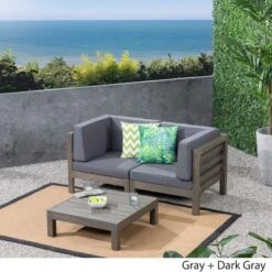 Syemin Patio Seating Sets Outdoor, Featuring Unique Design, Ideal For Chats, Perfect For Gardens, Living Spaces, Gray, 60.5"*30.25"*26.5" -Furniture GUEST ce4d258a cdf5 4222 a705 3636cb7f5492