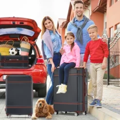 Syemin 3 PCS Bag And Luggage Sets, With Spinner Wheels And Zippers Lightweight Suitcase, For Business Trips And Travel, Black, 20.1"*12.4"*30.3" -Furniture GUEST ced017a1 0616 46a2 88e1 4eb796dcc3e4