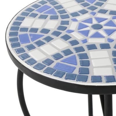 Syemin Patio End Tables Accent Side End Table For Outdoor And Indoor, Garden, Backyard Use, Special Design, Multicolored, 13.75"*13.75"*21.4" 3 Syemin Patio End Tables Accent Side End Table For Outdoor And Indoor, Garden, Backyard Use, Special Design, Multicolored, 13.75"*13.75"*21.4" - Image 3