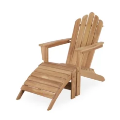 Syemin Patio Accent Chairs, Adirondack Patio Chair With Footrest For Patio, Garden, Poolside, Lawn, Outdoor Leisure, Brown, 29.5" * 37.8" * 37.4" -Furniture GUEST cfc8f0a3 d944 4984 9301 4f9aec7340fb