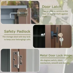 Syemin Deck Boxes Durable, Horizontal Compact Storage Shed For Garden, Backyard, Patio, Closet Deck Box, Brown, 75.2"*47.44"*71.85"