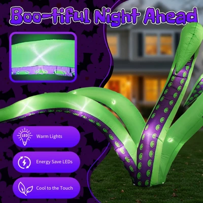 Syemin Inflatable Holiday Decorations 2 Pack Halloween Inflatable Octopus Tentacles Outdoor Decor Blow Up Hanging Decoration, Green, 72"*50"*60" 2 Syemin Inflatable Holiday Decorations 2 Pack Halloween Inflatable Octopus Tentacles Outdoor Decor Blow Up Hanging Decoration, Green, 72"*50"*60" - Image 2