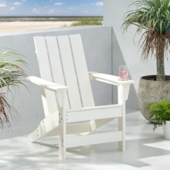 Syemin Patio Accent Chairs, Adirondack Patio Chairs , Lawn Chairs For Patio, Garden, Poolside, Lawn, Outdoor Relaxation, White, 30.5"*32.5"*37" -Furniture GUEST d372aab6 7539 4f76 881f 9f656b9c2b63