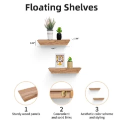 Syemin Decorative Wall Shelf Bathroom Floating Shelve Wall Mounted Shelf Farmhouse Home Decor Display Shelving Wall Shelf, Beige, 11.81"*3.94"*1.26" -Furniture GUEST d3e17ebe f3db 4395 af4a 284e05f03364