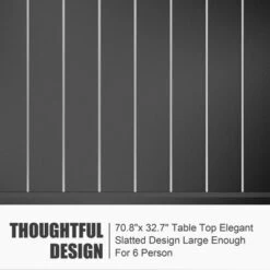 Syemin Patio End Tables Rectangular Outdoor Coffee Table,Modern Industrial Style,for Spaces Patio House Balcony,White,70.8"*32.7"*29.5"