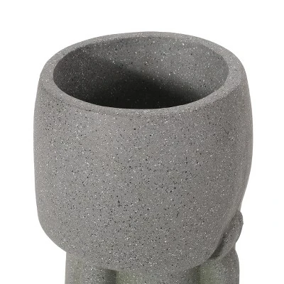 Syemin Planters Interesting Clay Flower Pot , Indoor Outdoor Home Garden Decor, Decorative Plant Pots For Living Room, Balcony, Gray 26.5"*12.5"*12" 2 Syemin Planters Interesting Clay Flower Pot , Indoor Outdoor Home Garden Decor, Decorative Plant Pots For Living Room, Balcony, Gray 26.5"*12.5"*12" - Image 2