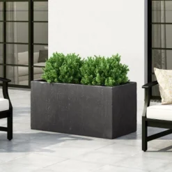 Syemin Planters Outdoor Large Square Planter, Garden Decor, Decorative Plant Pots For Living Room, Balcony, Black 39"*21.75"*21.75" -Furniture GUEST d5baa35c ab8b 447e 9151 2573bb6af77f
