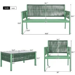 Syemin Patio Seating Sets, Modern Outdoor Seating Set For Comfort, Make Your Backyard A Haven Of Comfort And Style, Green, 48"*27.8"*30.1" 7 Syemin Patio Seating Sets, Modern Outdoor Seating Set For Comfort, Make Your Backyard A Haven Of Comfort And Style, Green, 48"*27.8"*30.1" -Furniture GUEST d5ebcd2f 4651 4a29 93cc 244c6bfd9da4