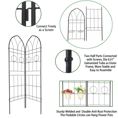 Syemin Patio Decorative Screens, Elegant Vine Pattern Yard Fencing, Pet-Safe Decorative Fence For Yard, Patio, Black, 40"*19.7"*78.7" 1 Syemin Patio Decorative Screens, Elegant Vine Pattern Yard Fencing, Pet-Safe Decorative Fence For Yard, Patio, Black, 40"*19.7"*78.7"