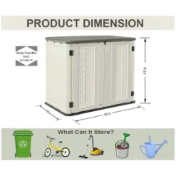 Syemin Storage Shed, Waterproof Storage Shed, Double Shelves For Cleaning Tools And Garden Accessories, White, 50"*29"*41" -Furniture GUEST d8c86ebc 5e9b 4285 a6ad 0b12f663c9ef
