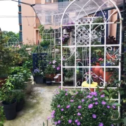 Syemin Patio Decorative Screens, Iron Arch Decoration Garden Trellis, For Outdoor For Climbing Plants Support, Flowerbed, White, 80"*19.7"*71" 8 Syemin Patio Decorative Screens, Iron Arch Decoration Garden Trellis, For Outdoor For Climbing Plants Support, Flowerbed, White, 80"*19.7"*71" -Furniture GUEST d947db98 08a5 44e9 804b 87dbef5ef66c 1