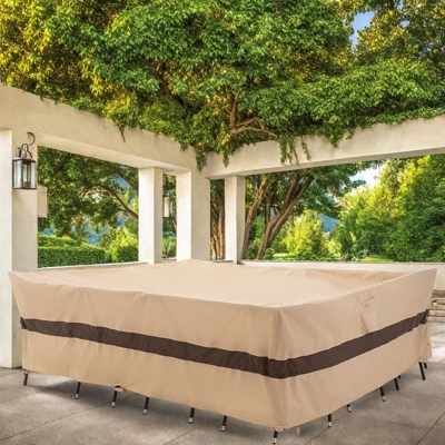 Syemin Plant Covers, Large Patio Furniture Covers Waterproof UV And Wind-Resistant High Wind Resistant Anti-Fading, Brown 126.00"*84.00"*31.00" 1 Syemin Plant Covers, Large Patio Furniture Covers Waterproof UV And Wind-Resistant High Wind Resistant Anti-Fading, Brown 126.00"*84.00"*31.00"