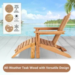 Syemin Patio Accent Chairs, Adirondack Patio Chair With Footrest For Patio, Garden, Poolside, Lawn, Outdoor Leisure, Brown, 29.5" * 37.8" * 37.4" -Furniture GUEST ddf8cb21 f88f 4b82 842c 4434ef9859b0