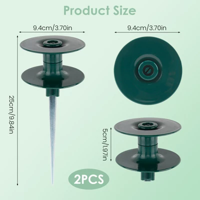 Syemin Landscape Equipment Parts And Accessories, Garden Hose Guide Spikes 2PCS With Heavy-Duty Swivel Caps, Green, 3.7"*3.7"9.84" 4 Syemin Landscape Equipment Parts And Accessories, Garden Hose Guide Spikes 2PCS With Heavy-Duty Swivel Caps, Green, 3.7"*3.7"9.84" - Image 4