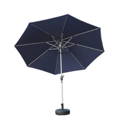 Syemin Outdoor Patio Umbrella With 8 Sturdy Ribs, Push Button Tilt And Crank, Waterproof, UV-Resistant Uitable For Garden, Blue, 108"*108"*94.44" -Furniture GUEST ded25d49 39c8 41ee 8ed0 f8f0e0fe8d36