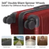 Syemin Luggage Sets 3 Piece Suitcases Suitcase Set ABS Hard Case Luggage With TSA Lock Spinner Wheels Durable Luggage, Red, 20.67"*11.61"*29.92"