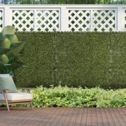 Syemin Patio Decorative Screens, Artificial Grass Wall Panels, Privacy Screen For Outdoor Indoor Garden Fence Backyard, Green, 19.75"*19.75"*1.75" -Furniture GUEST e09a8cb5 cda2 4433 9a49 b3be064c3b2e