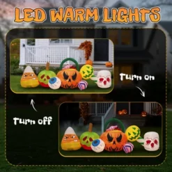 Syemin Decorative Holiday Scene Props 8FT Halloween Inflatables Pumpkins Eyeball Candy Outdoor Decor, Blow Up Yard Decor, Multicolored, 96"*30"*30" -Furniture GUEST e0bb75a4 1958 414d a1c2 fa493b34917e