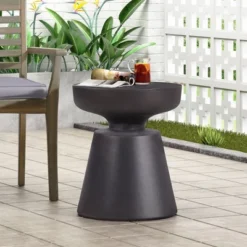 Syemin Patio End Tables Accent Side End Table For Outdoor And Indoor, Garden, Backyard Use, Special Design, Brown, 17.75"*17.75"*20.5" -Furniture GUEST e0c9f51e 648a 4b9c a742 23a6c4d3194d