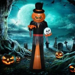 Syemin Decorative Holiday Scene Props 12ft Halloween Inflatables Outdoor Decoration Pumpkin Reaper Outdoor Blow Up Yard Decor, Orange, 48"*53.3"*143" 6 Syemin Decorative Holiday Scene Props 12ft Halloween Inflatables Outdoor Decoration Pumpkin Reaper Outdoor Blow Up Yard Decor, Orange, 48"*53.3"*143" -Furniture GUEST e1af5017 7df7 427c 9455 06e15593899a