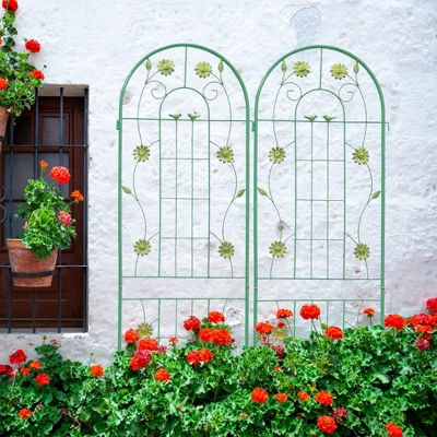 Syemin Patio Decorative Screens, Iron Arch Decoration Garden Trellis, For Outdoor For Climbing Plants Support, Flowerbed, Green, 40"*19.7"*71" 1 Syemin Patio Decorative Screens, Iron Arch Decoration Garden Trellis, For Outdoor For Climbing Plants Support, Flowerbed, Green, 40"*19.7"*71"