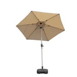 Syemin Outdoor Patio Umbrella With 6 Sturdy Ribs Push Button Tilt And Crank Waterproof UV-Resistant Uitable For Garden, Beige, 90"*90"*86.64" -Furniture GUEST e4c25a80 335c 488b 914b 57b70f5e1d41
