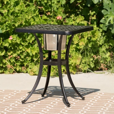 Syemin Patio End Tables, Stylish End Tables For Indoor And Outdoor Use, Ideal For Gardens, Backyard, Special Design, Black, 21"*21"*25" 2 Syemin Patio End Tables, Stylish End Tables For Indoor And Outdoor Use, Ideal For Gardens, Backyard, Special Design, Black, 21"*21"*25" - Image 2