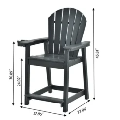 Syemin Patio Accent Chairs, Outdoor Tall Adirondack Chair With High Back, Widened Arms For Backyard, Garden, Yard, Gray, 27.95"*27.09"*45.83" -Furniture GUEST e64c3eba 7d71 468c 9a58 a2a23e1dd3b1