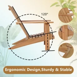 Syemin Patio Accent Chairs, Adirondack Patio Chairs , Lawn Chairs For Patio, Garden, Poolside, Lawn, Outdoor Relaxation, Brown, 29.5" * 37.8" * 37.4" -Furniture GUEST e675f3f3 e2b9 458f b267 9da8031153e7