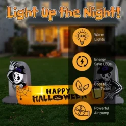 Syemin Decorative Holiday Scene Props Halloween Inflatable Decorations Skeleton Tombstone Banner, Outdoor Decor Yard Decor, Orange, 112"*40"*45" -Furniture GUEST e6f5dd21 416f 4498 b25e cab7e6fc5c99