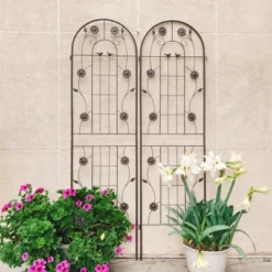 Syemin Patio Decorative Screens, Iron Arch Decoration Garden Trellis, For Outdoor For Climbing Plants Support, Flowerbed, Brown, 40"*19.7"*71" 9 Syemin Patio Decorative Screens, Iron Arch Decoration Garden Trellis, For Outdoor For Climbing Plants Support, Flowerbed, Brown, 40"*19.7"*71" -Furniture GUEST e7868444 13cb 441c 848e a4dee926f36a