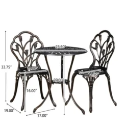 Syemin Patio Seating Sets Outdoor, Featuring Unique Design, Ideal For Chats, Perfect For Gardens, Living Spaces, Black, 17"*19"*33.75"