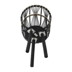 Syemin Planters Bamboo Planters For Indoor And Outdoor Round, Garden Decor, Decorative Plant Pots, Balcony, Black 19"*19"*30"